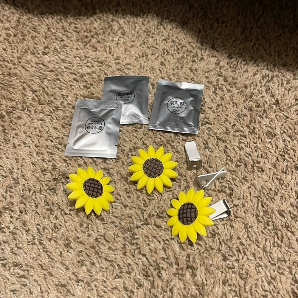 Sunflower Yellow Car Vent Clips
